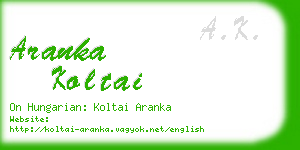 aranka koltai business card